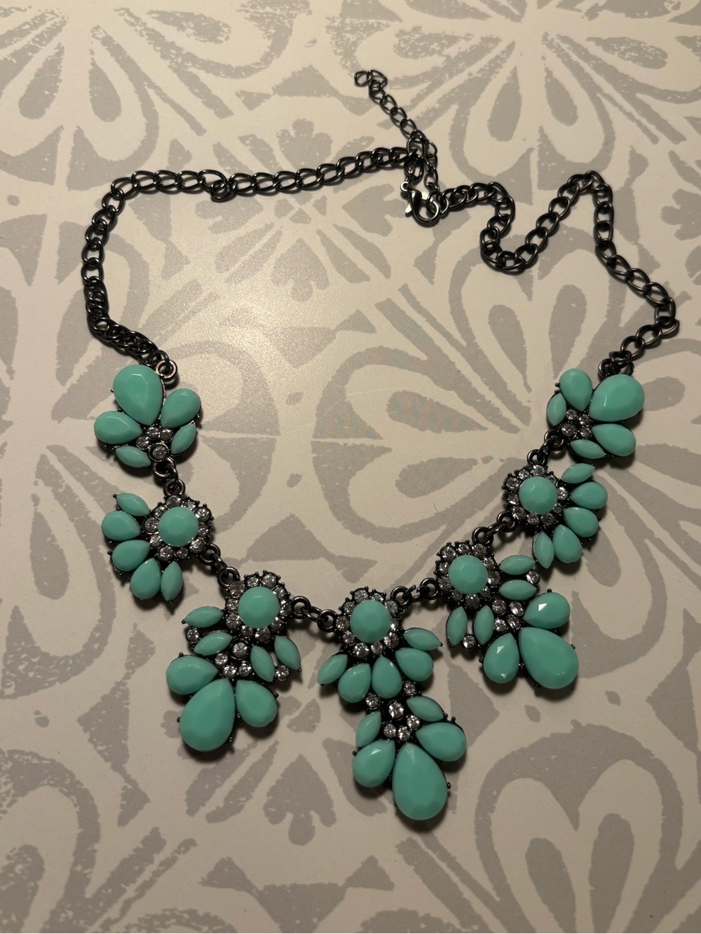 Turquoise Floral Statement Necklace - Women's Jewelry